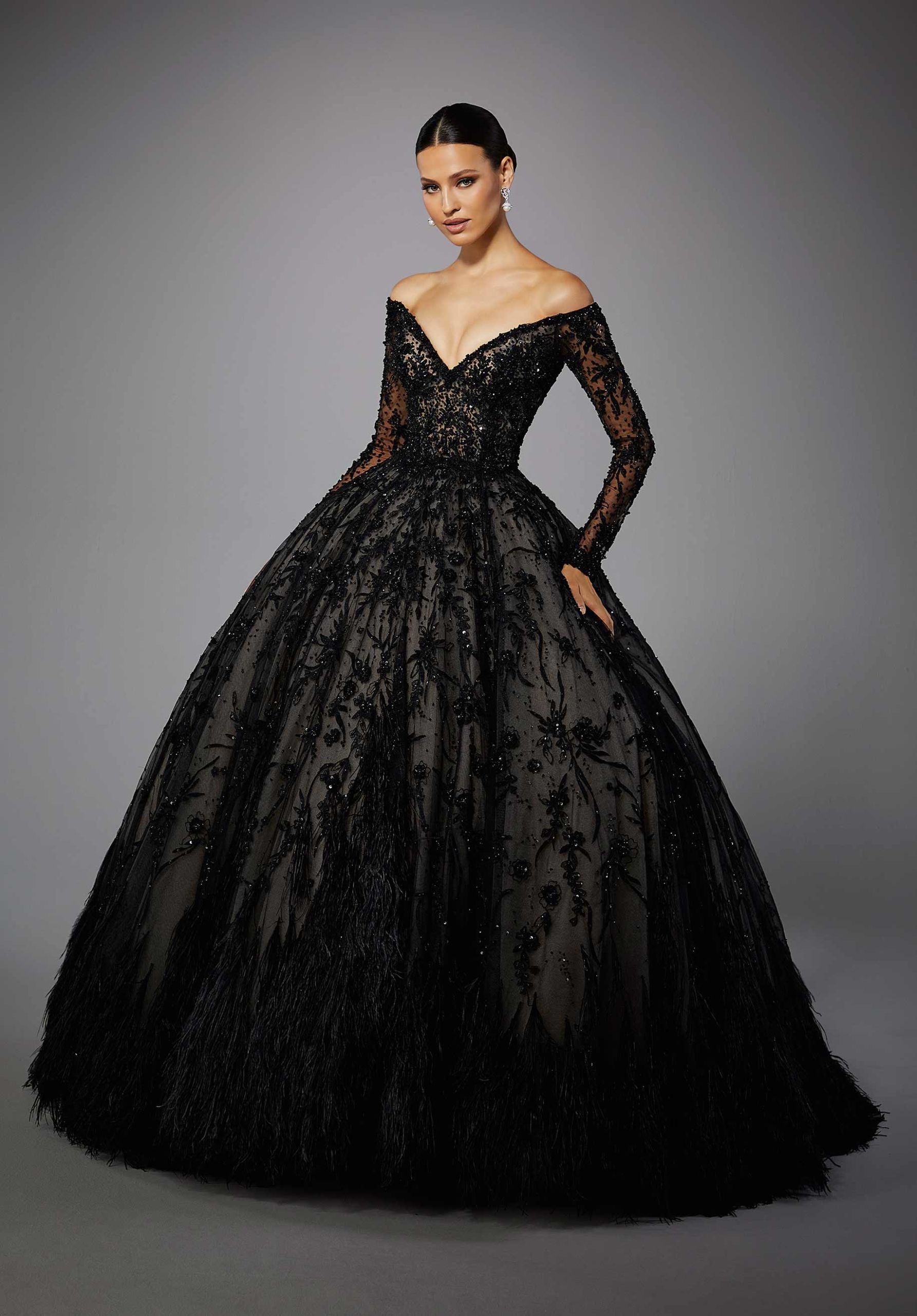 black lace wedding dress ideas