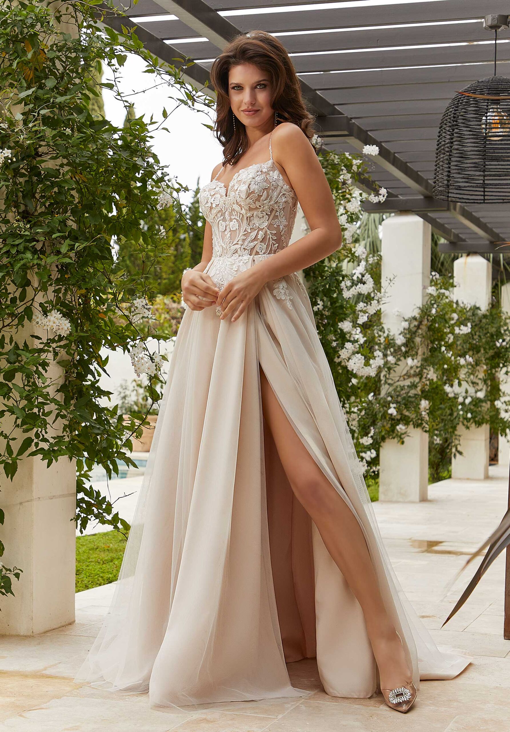 champagne colored wedding dress ideas