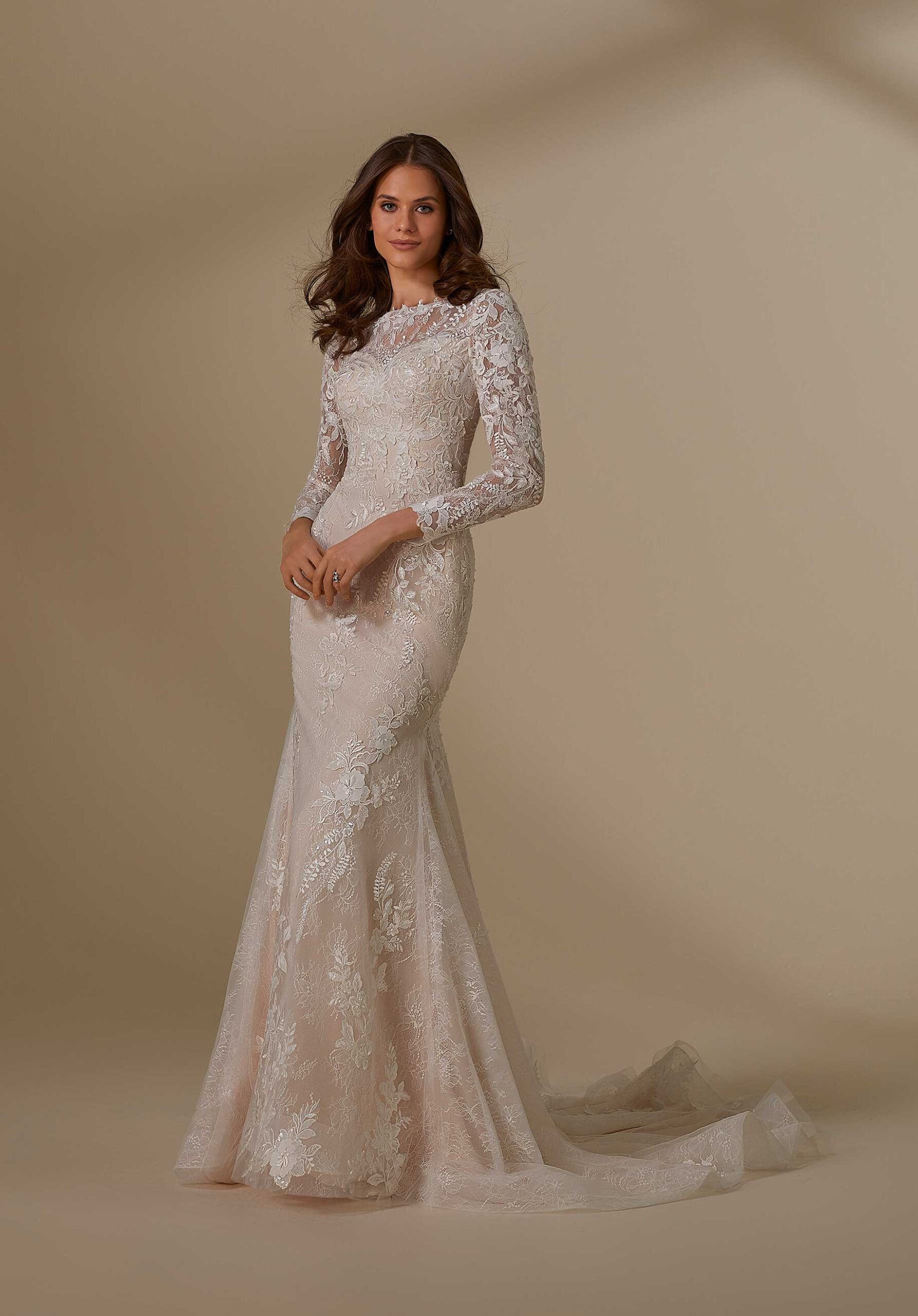 High neck lace wedding dress ideas